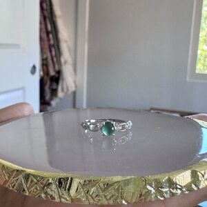 Jade ring Silver setting